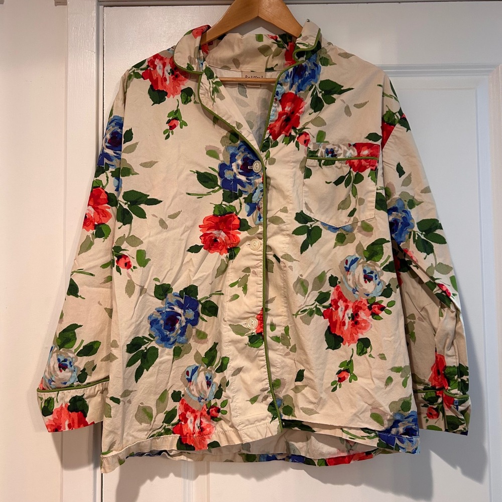 Vintage BedHead Pajamas Floral Button Down Sleep Shirt Women's Large Cottagecore